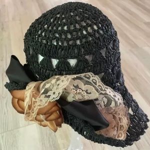 Hooray Henri Black Straw Elegant Women's Hat